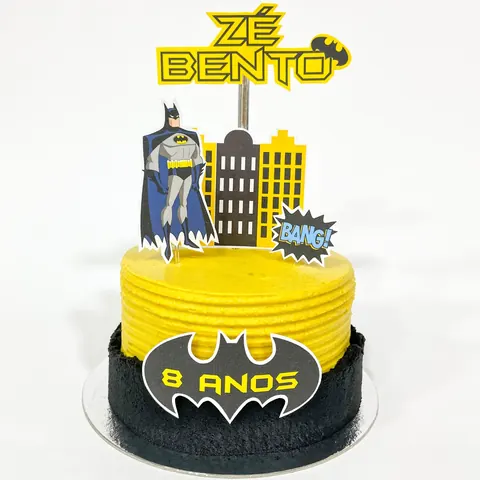 Kit festa pet especial com bolo espatulado tema Batman